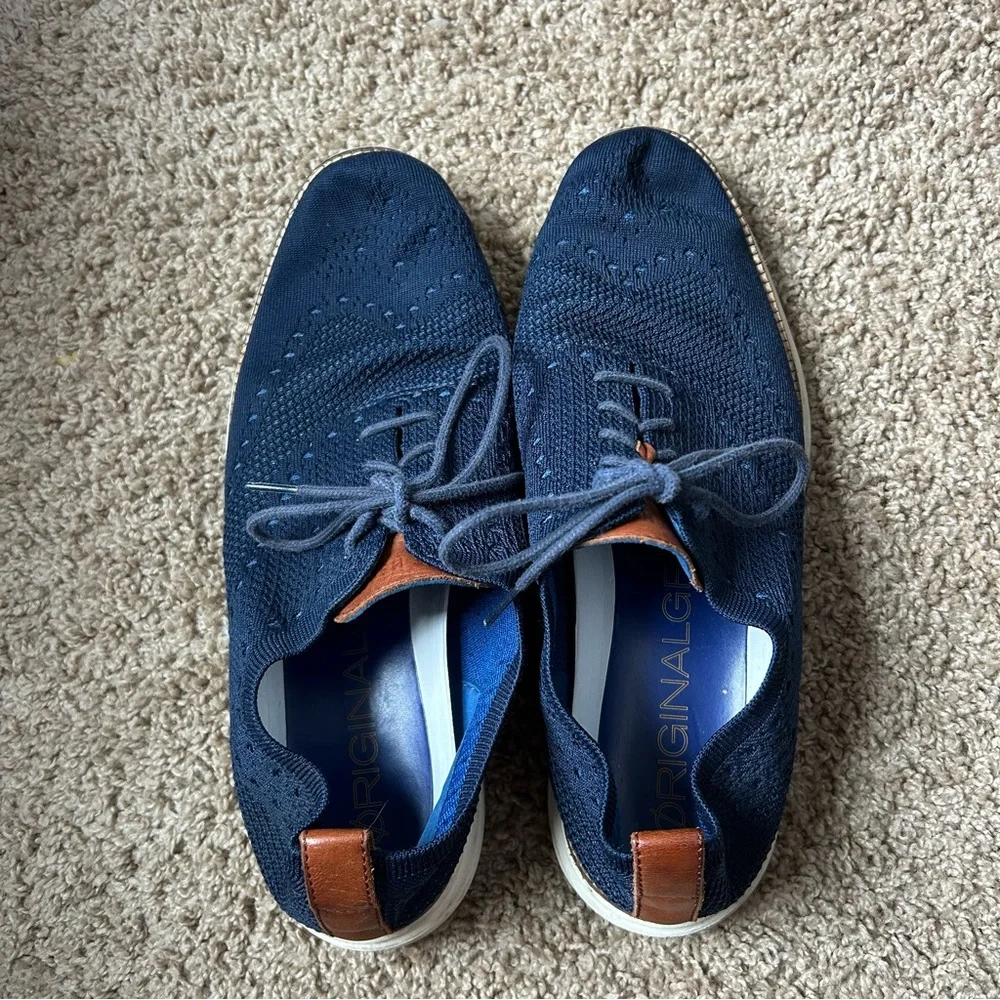 M Navy Blue Cole Haan OriginalGrand Wingtip Oxford Shoe Size 10 |F18